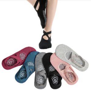 KEAIDO 6 Pairs Women Yoga Socks Non Slip Sticky Grip Accessories Thickened Sole for Pilates, Yoga, Barre, Dance Ballet, Barefoot Workout Sports Fitness Indoor Outdoor US Size 5-8.5