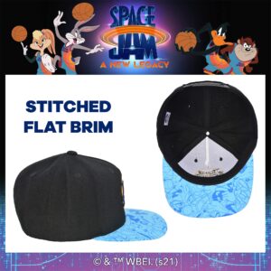 Warner Bros Space Jam 2 Tune Squad Snapback Hat, Adjustable Baseball Cap Black