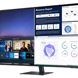 Samsung M70 Smart 43 Inch 4K Computer Monitor, Smart TV Apps, Microsoft 365, 4K Monitor (LS43AM702UNXZA)