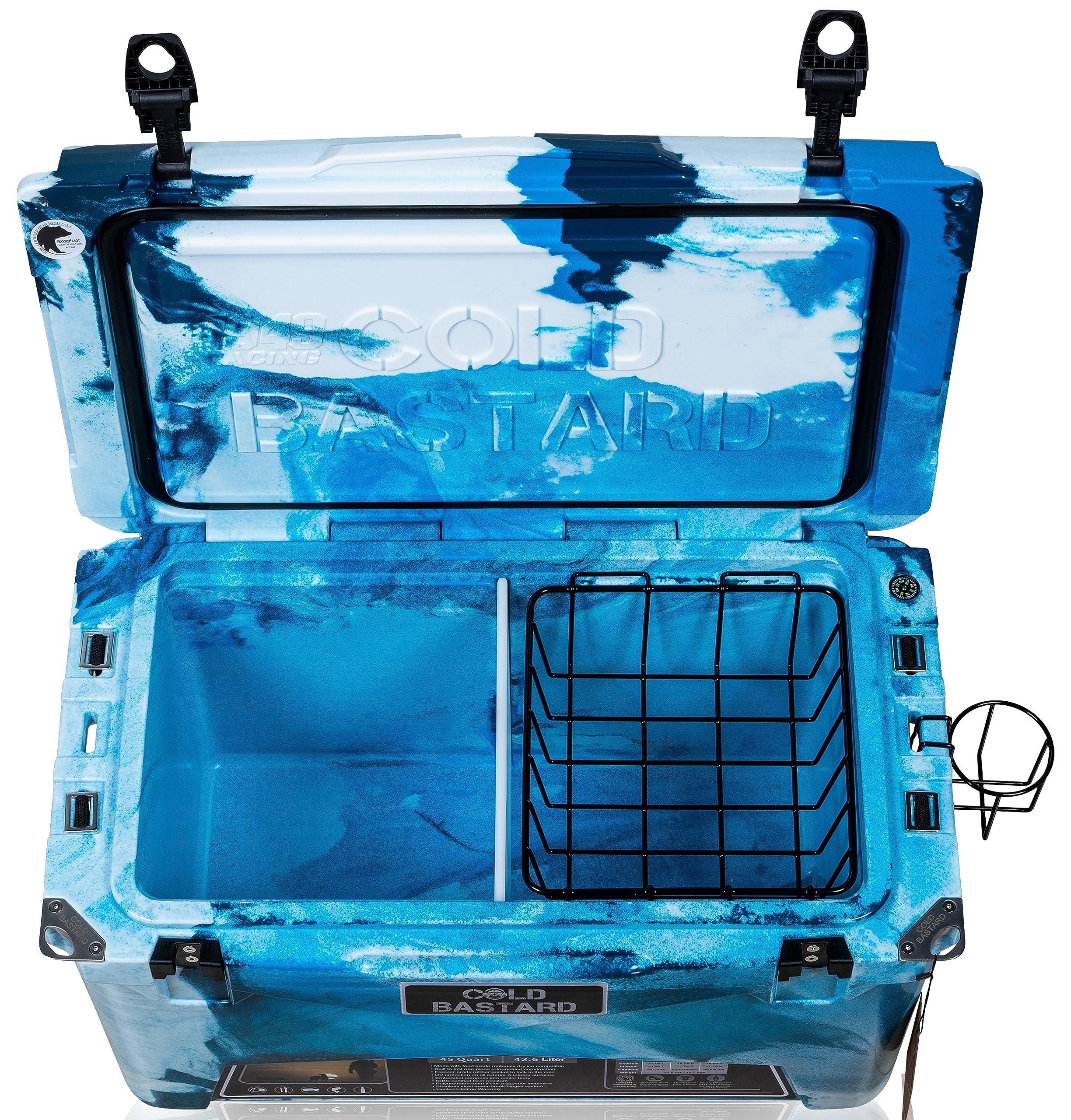 COLD BASTARD COOLERS 45QT Cold Bastard Rugged+ CAMO Ocean Best Premium Ice Chest Cooler Accessories Free S&H (CB45-CO)