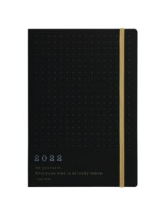 letts eco writers a5 week to view 2022 black kraft diary