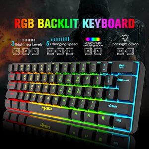 L500 Wireless Gaming Keyboard and Mouse Combo, 2200mAh Mini 61 Keys Mechanical Feeling Keyboard with Bluetooth 5.1&2.4G Wireless Dual Modes,RGB Backlit Wireless Lightweight Gaming Mouse for PC/Gamer