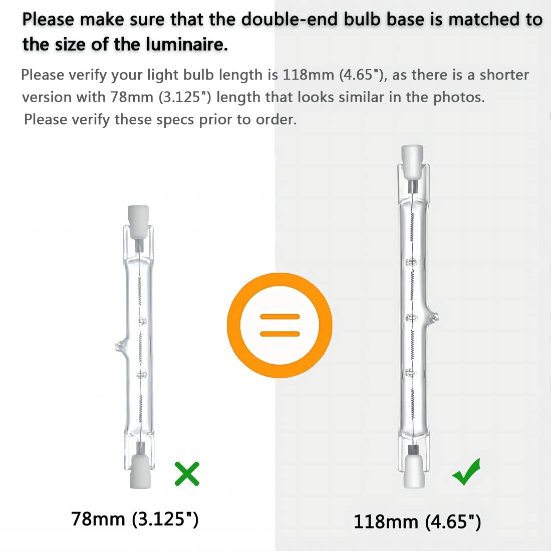 CMYBEN 4 Pack Halogen R7S 118mm 300W 120V Dimmable 4500lm Beam Angle J-Type Double Ended Floodlight Bulb 360° Warm White 2700K