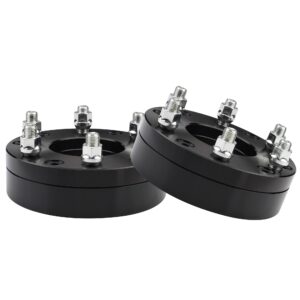 yizbap 5x5 to 6x5.5 wheel adapters, 2 inch 5x127mm to 6x139.7mm wheel adapters 78.1mm hub bore with 14x1.5 thread pitch (black)