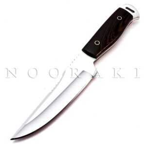 Nooraki HK-313 Handmade D2 Steel Hunting Knife - Full Tang Handle with Leather Sheath, Ideal Knife for Camping, Hunting, Skinning, Survival or everyday use, 10" Overall (D2 Steel)