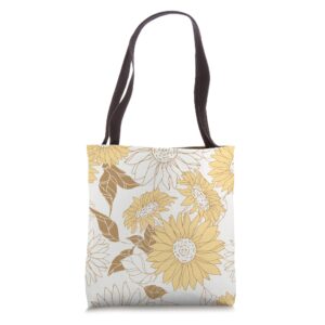 sunflowers floral pattern design tote bag