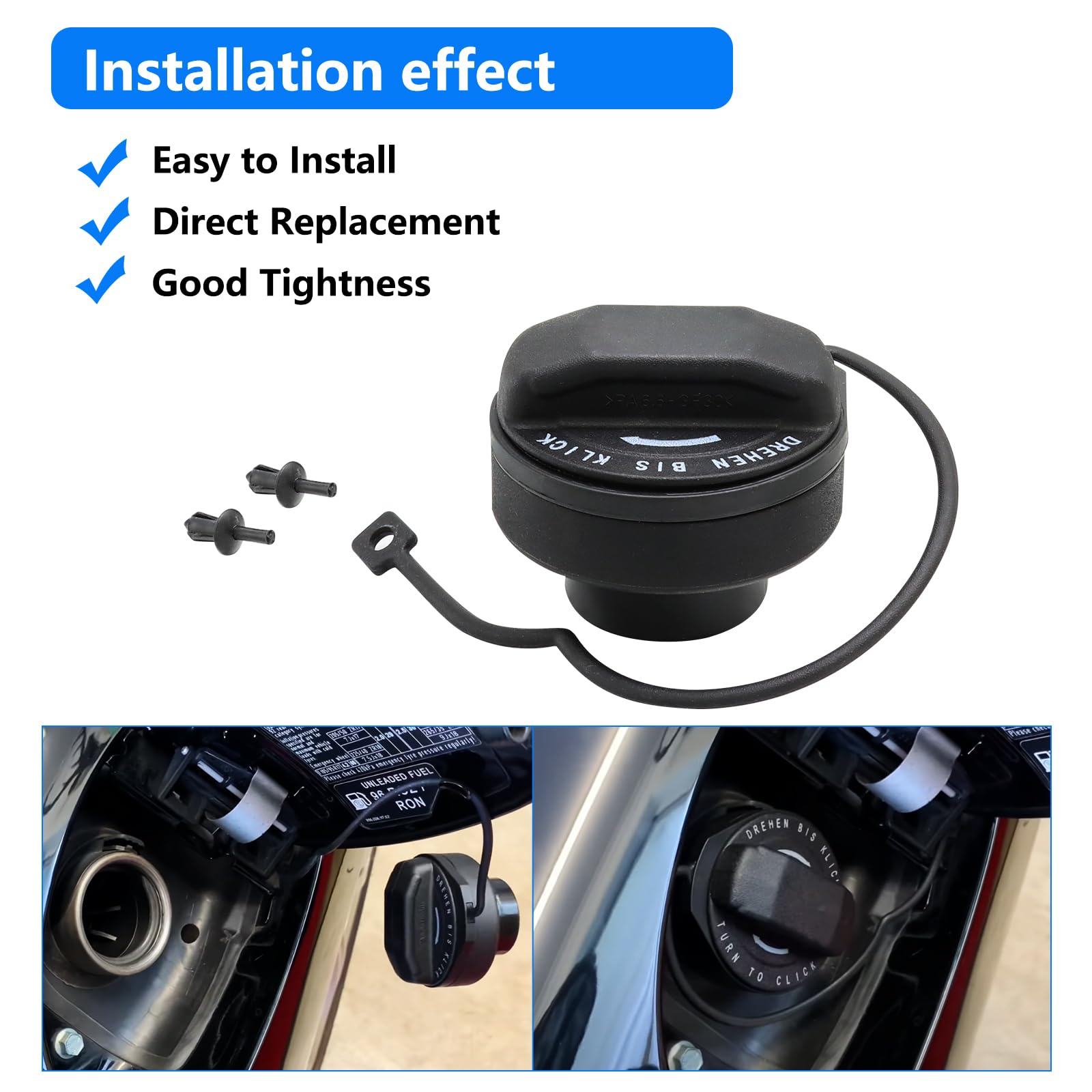 Gas Cap Fit For Porsche 911/Boxster/986/987/996/997/Cayman fuel Cap, 1997-2012 Porsche Boxster, 1998-2013 Porsche 911, 2006-2012 Porsche Cayman Fuel Cap Replace 99620124103 Porsche Gas Cap Tether