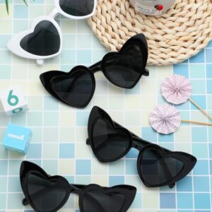 Weewooday 10 Pairs Heart Shaped Sunglasses Bachelorette Bridesmaid Sunglasses for Women Men Wedding Valentine Party(Black, White)