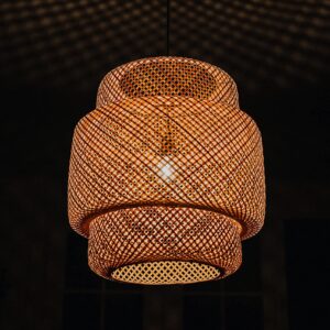 Frontsea Rattan Pendant Lighting for Kitchen | Bamboo Lampshade Handmade Weave Lighting | Wooden Boho Decor | Modern Hanging Ceiling Light Fixture (16inch)