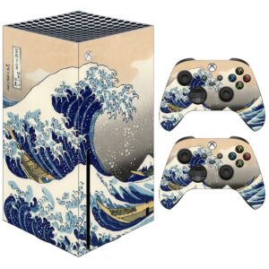 vwaq the great wave off kanagawa skin designed to fit xbox series x console and controllers - xsrsx8