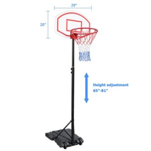 Ochine Basketball Hoop Basketball System Portable Basketball Goal Basketball Equipment with Adjustable Height 5.2ft to 7ft Backboard Stable Base and Wheels for Youth and Adults (Ship from USA)