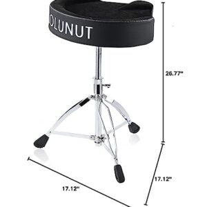 LOLUNUT Drum Throne,Drum Stool Height Adjustable Chair,Heavy Duty Motorcycle Style Seat with 5A Drum Sticks for Drummers