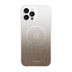 kate spade new york protective hardshell case with magsafe for iphone 12 pro max - champagne glitter ombre