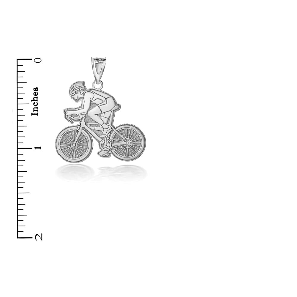 Bicycle Sports Charm Sterling Silver Personalized Name Cyclist Cycling Road Bike Sportsman Pendant