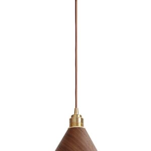 Vintage Mini Pendant Lighting with Black Walnut and heavy-duty threaded brass socket, Adjustable Cord living room Lamp Ceiling Pendant Light Fixture for Kitchen Island coffee bar, Black Walnut, 1 Pack