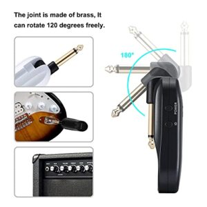 Surbort Wireless Guitar System, 5.1G/5.8G Dual Frequency Transmitter and Receiver, 18H Endurance 30m Transmission Distance with Charging Case，for Electric Guitar、Bass (White)