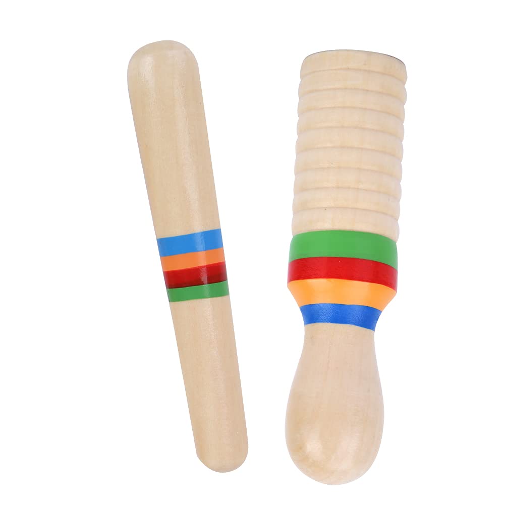 2 Sets Fish Style Guiro, Colorful Fish-Shaped Guiro, Exquisite Early Education Instrument for Developing Kids Music Potential