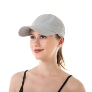 Bonvince Womens Criss Cross Ponytail Hat Quick Drying Baseball Cap Sun Hats UV Protection Sport Cap Grey