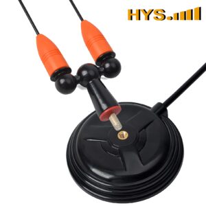 HYS Amateur Antennas Dual-Band VHF 144/UHF 430MHz Magnetic Base Mobile Antenna W/13 ft RG58 Coax Cable UHF-male/PL259 for Motorola Kenwood Midland SO239 Mobile Radios (Orange&Black)