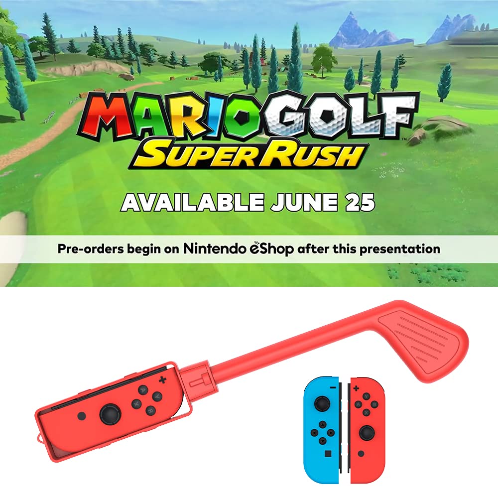 Golf Clubs，2 Pack Set，Compatible with Mario Golf: Super Rush , For Switch Game