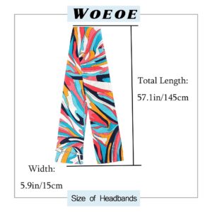 Woeoe African Lace Head Edge Wrap Colorful Pattern Satin Edge Laying Scarves Soft Long Silk Wig Scarf for Women and Girls(Pack of 3)…