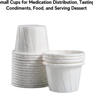 Vakly Disposable Paper Souffle Medicine Cups 3/4 oz [Pack of 500] – (0.75 Ounce) Small Cups for Medication Distribution, Pills, Tasting, Condiments, Food and Dessert Serving