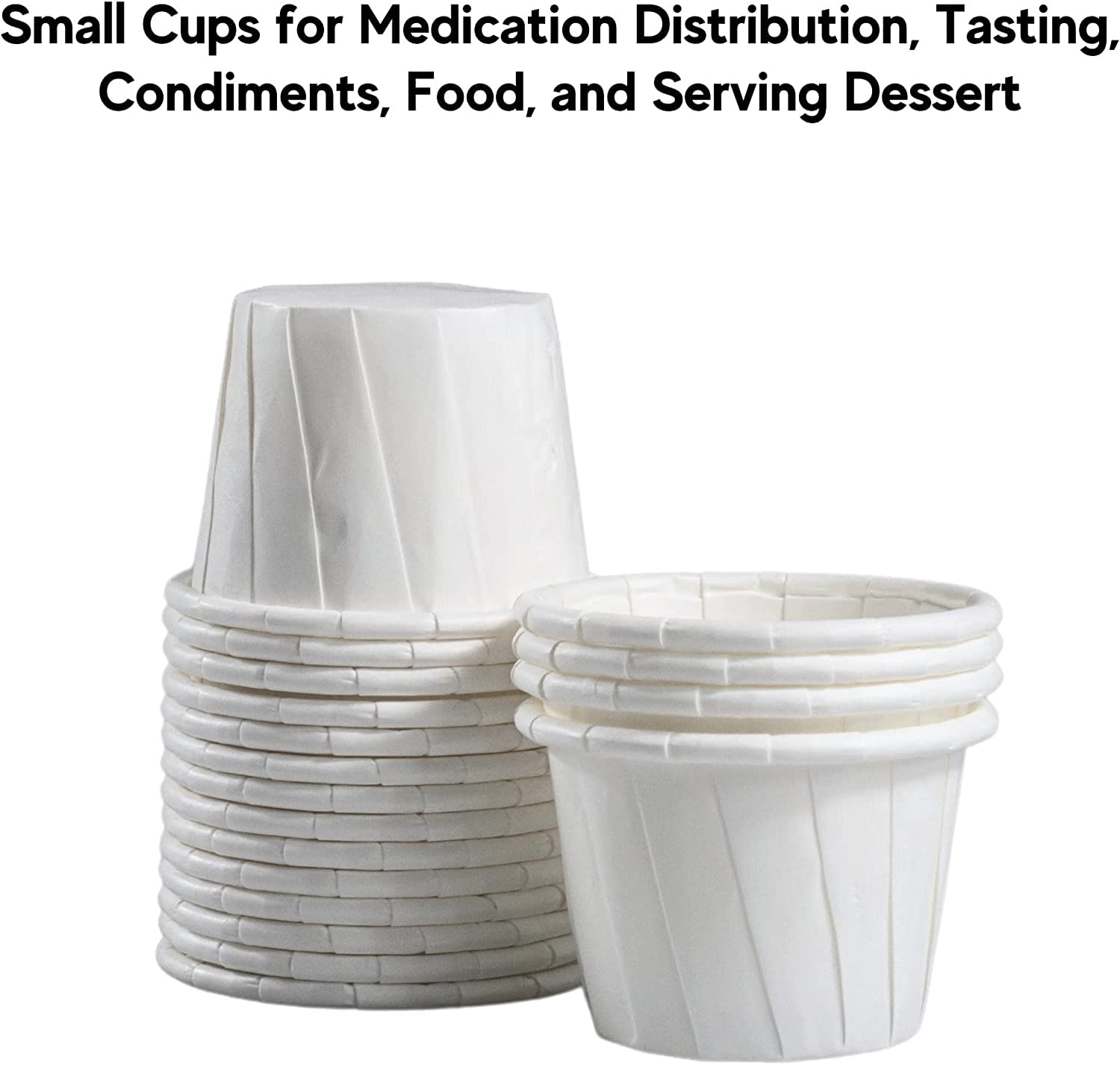 Vakly Disposable Paper Souffle Medicine Cups 3/4 oz [Pack of 500] – (0.75 Ounce) Small Cups for Medication Distribution, Pills, Tasting, Condiments, Food and Dessert Serving