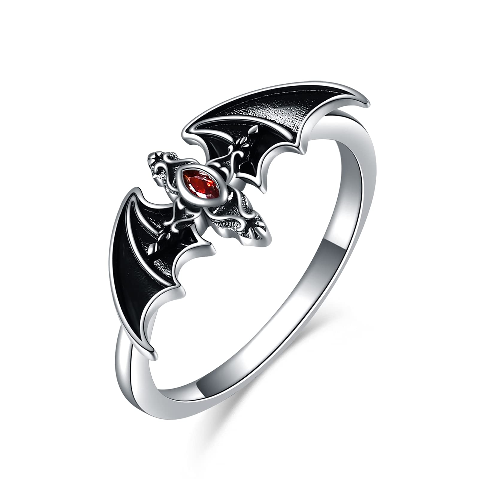 SHEAISRS Bat Ring Sterling Silver Goth rings Jewelry Cute Animal Ring Gift for Women Girlfriend 7 (7)