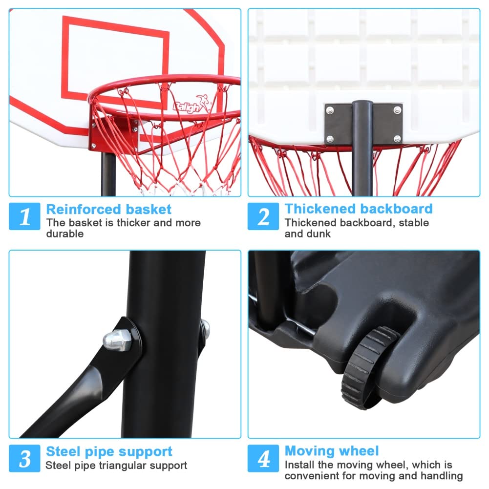 Ochine Basketball Hoop Basketball System Portable Basketball Goal Basketball Equipment with Adjustable Height 5.2ft to 7ft Backboard Stable Base and Wheels for Youth and Adults (Ship from USA)