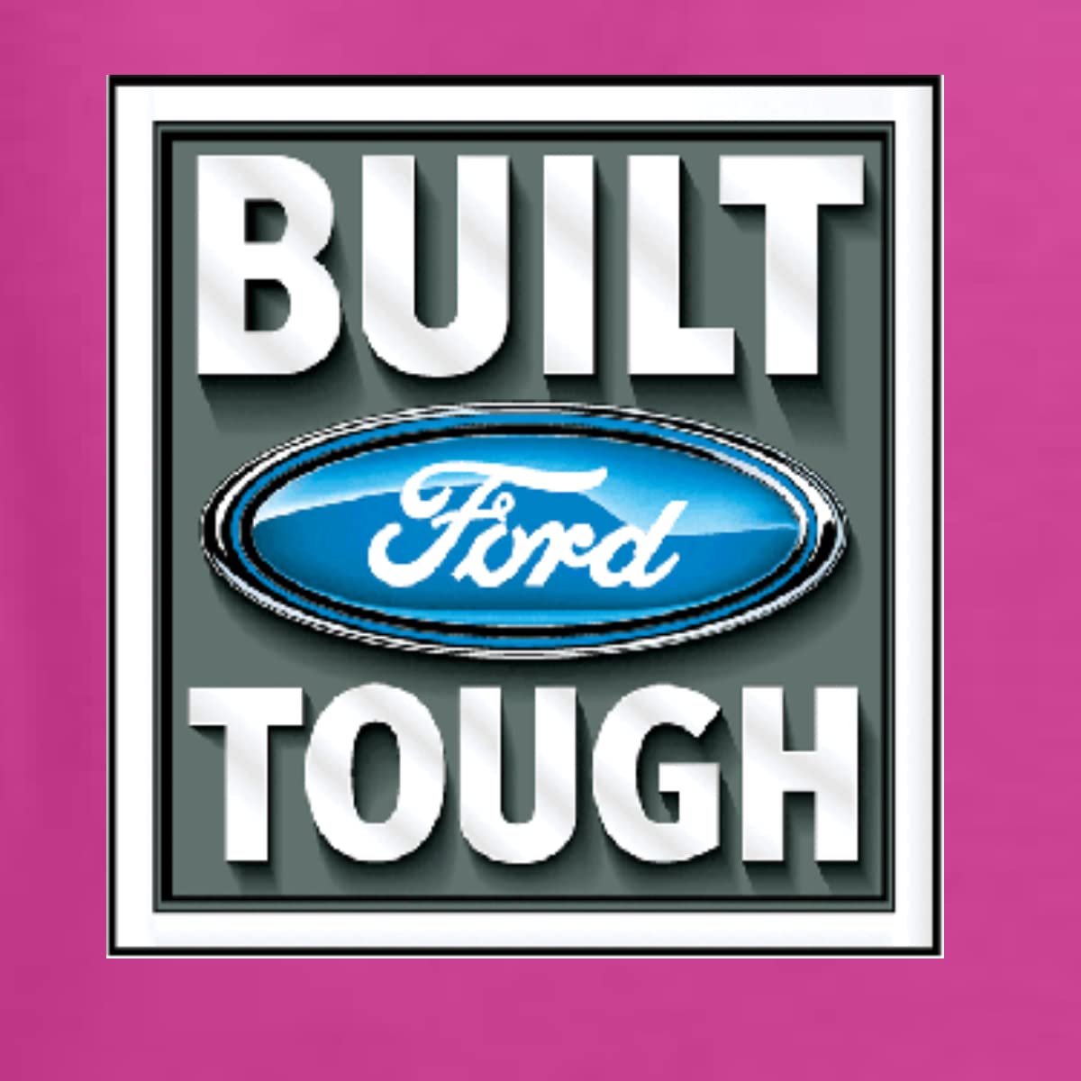 Wild Bobby Built Ford Tough Logo Cars and Trucks Unisex Graphic Hoodie Sweatshirt, Fuschia, Small