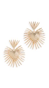 kenneth jay lane women's gold fan drop post earrings, gold, one size