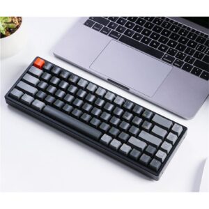 Keychron K6 68-Keys Compact Keyboard, Wireless Bluetooth/Wired Mechanical Keyboard with RGB Led Backlit Aluminum Frame Compatible with Mac Windows, Gateron Blue Switch