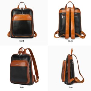 BOSTANTEN Genuine Leather Backpack Purse Travel Bags for Women and Leather Wallets for Women RFID Blocking Zipper Pocket