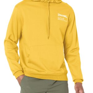 Spalding Men's Cotton French Terry Branded Hoodie, Spicy Mustard, Medium