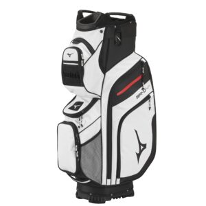 Mizuno BR-D4C Cart Bag, White-Black