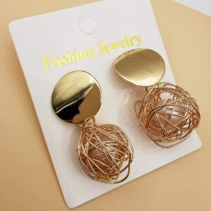 Seaberila 9 Pairs Statement Drop Dangle Earrings Gold Stud Earrings for Women Acrylic Earrings