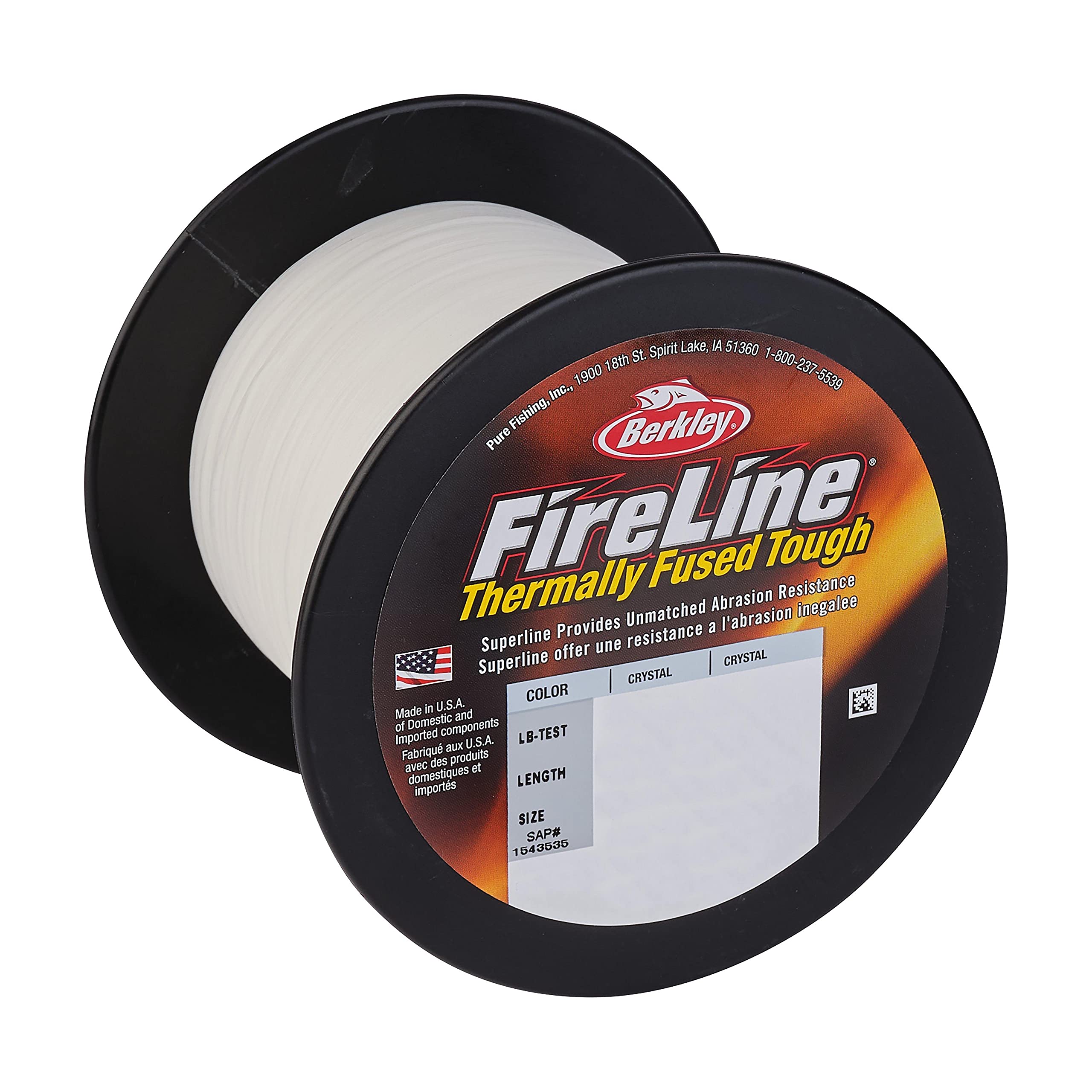 Berkley FireLine® Superline, Crystal, 6lb | 2.7kg, 1500yd | 1371m Fishing Line, Suitable for Freshwater Environments