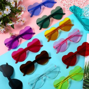 Photect 12 Pair Heart Sunglasses Colorful Heart Glasses Heart Sunglasses Party Favor(Basic Colors)