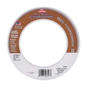 berkley prospec® chrome 100% fluoro leader, clear, 20lb | 9kg, 100yd | 91m fishing line, suitable for saltwater environments