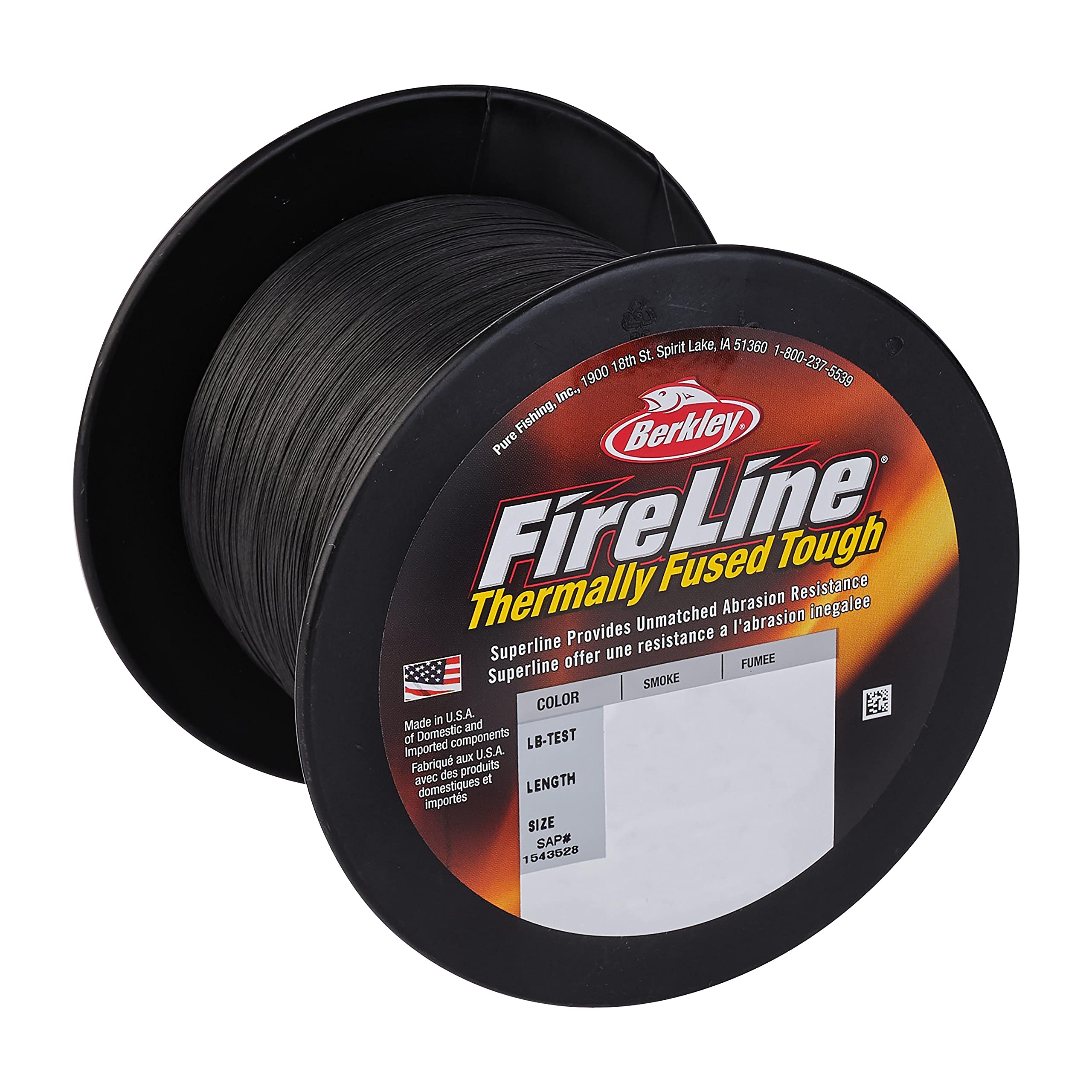 Berkley FireLine® Superline, Smoke, 14lb | 6.3kg, 1500yd | 1371m Fishing Line, Suitable for Freshwater Environments