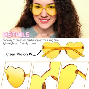 Photect 12 Pair Heart Sunglasses Colorful Heart Glasses Heart Sunglasses Party Favor(Basic Colors)