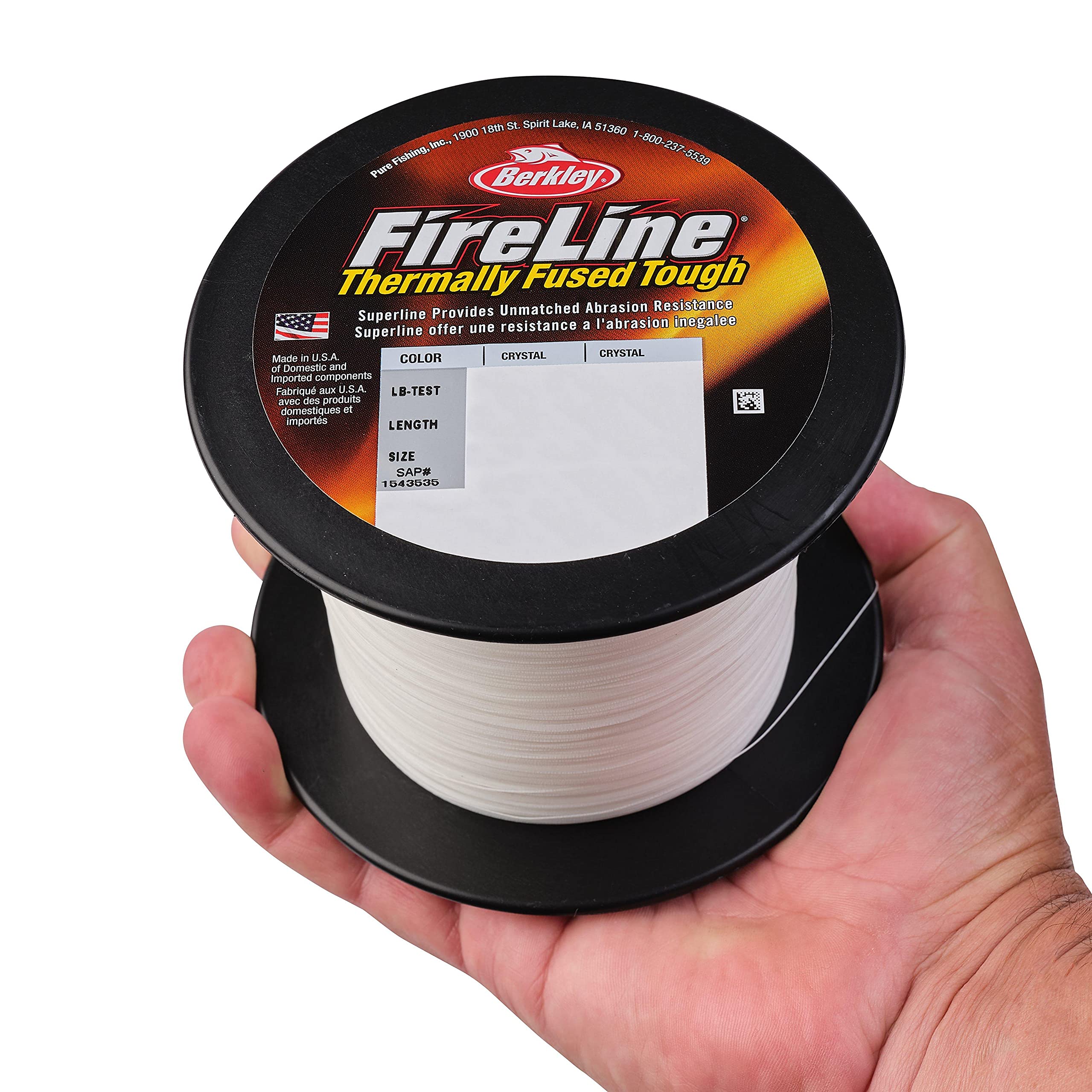 Berkley FireLine® Superline, Crystal, 20lb | 9kg, 1500yd | 1371m Fishing Line, Suitable for Freshwater Environments