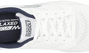 Skechers Men's Torque Sport Fairway Relaxed Fit Spiked Golf Shoe, White/Navy, 9.5