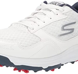 Skechers Men's Torque Sport Fairway Relaxed Fit Spiked Golf Shoe, White/Navy, 9.5