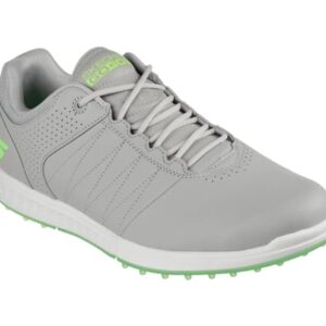 Skechers Men's Pivot Spikeless Golf Shoe, Gray/Lime, 10.5