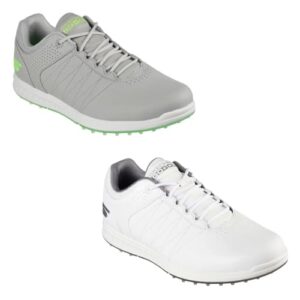 Skechers Men's Pivot Spikeless Golf Shoe, Gray/Lime, 10.5