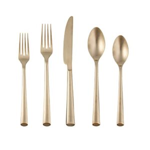 cambridge silversmiths gilda champagne satin 20-piece flatware set, service for 4