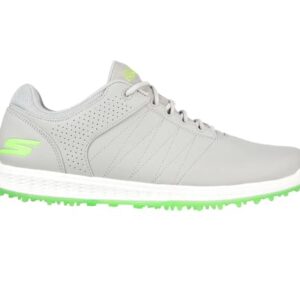 Skechers Men's Pivot Spikeless Golf Shoe, Gray/Lime, 10.5