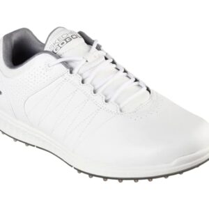 Skechers Men's Pivot Spikeless Golf Shoe, White/Gray, 13