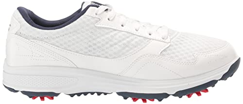 Skechers Men's Torque Sport Fairway Relaxed Fit Spiked Golf Shoe, White/Navy, 9.5